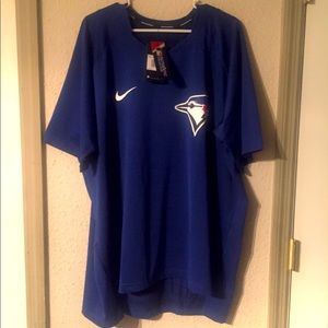 NWT Nike Baseball Authentic Collection Dry Technology Blue Jays Shirt 3XL